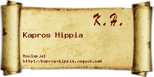 Kapros Hippia névjegykártya